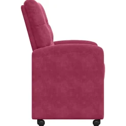 vidaXL Eetkamerstoelen met Wieltjes 2 st Fluweel Wijnrood
