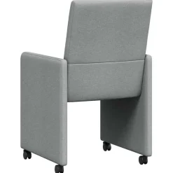 vidaXL Eetkamerstoelen met Wieltjes 2 st Stof Lichtgrijs
