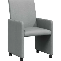 vidaXL Eetkamerstoelen met Wieltjes 2 st Stof Lichtgrijs