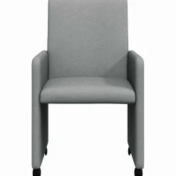 vidaXL Eetkamerstoelen met Wieltjes 2 st Stof Lichtgrijs