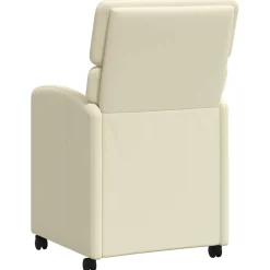 vidaXL Eetkamerstoelen met Wieltjes 2 st Kunstleer Crème