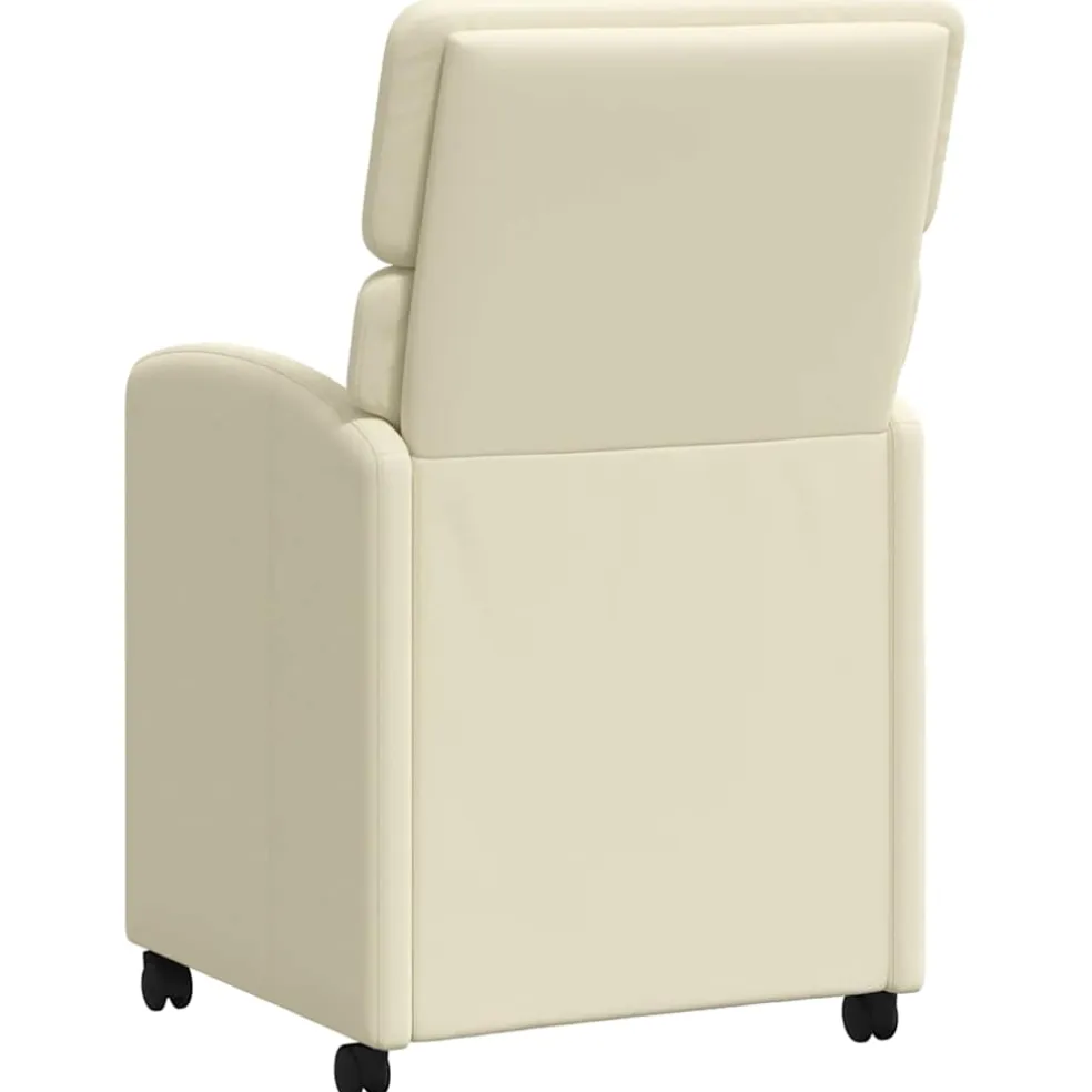 vidaXL Eetkamerstoelen met Wieltjes 2 st Kunstleer Crème