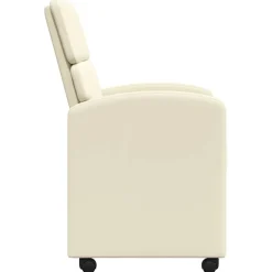 vidaXL Eetkamerstoelen met Wieltjes 2 st Kunstleer Crème