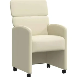 vidaXL Eetkamerstoelen met Wieltjes 2 st Kunstleer Crème