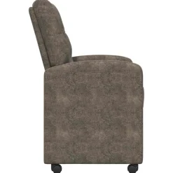vidaXL Eetkamerstoelen met Wieltjes 2 st Nep Suede Leer Donkergrijs