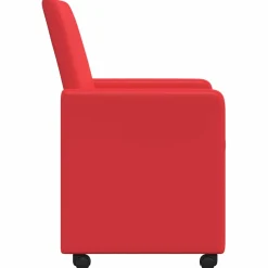 vidaXL Eetkamerstoelen met Wieltjes 2 st Kunstleer Rood