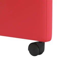 vidaXL Eetkamerstoelen met Wieltjes 2 st Kunstleer Rood