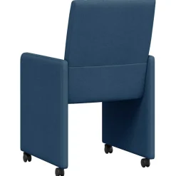 vidaXL Eetkamerstoelen met Wieltjes 2 st Stof Blauw 58 x 65 x 94 cm