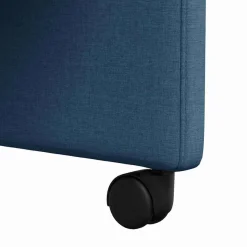 vidaXL Eetkamerstoelen met Wieltjes 2 st Stof Blauw 58 x 65 x 94 cm