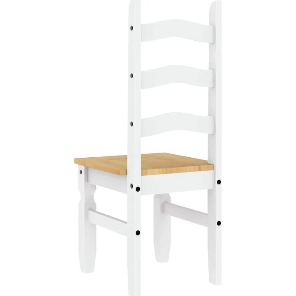vidaXL Eetkamerstoelen 2 st Corona 42x47x107 cm grenenhout wit