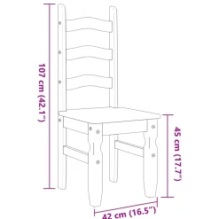 vidaXL Eetkamerstoelen 2 st Corona 42x47x107 cm grenenhout wit