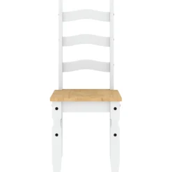 vidaXL Eetkamerstoelen 2 st Corona 42x47x107 cm grenenhout wit