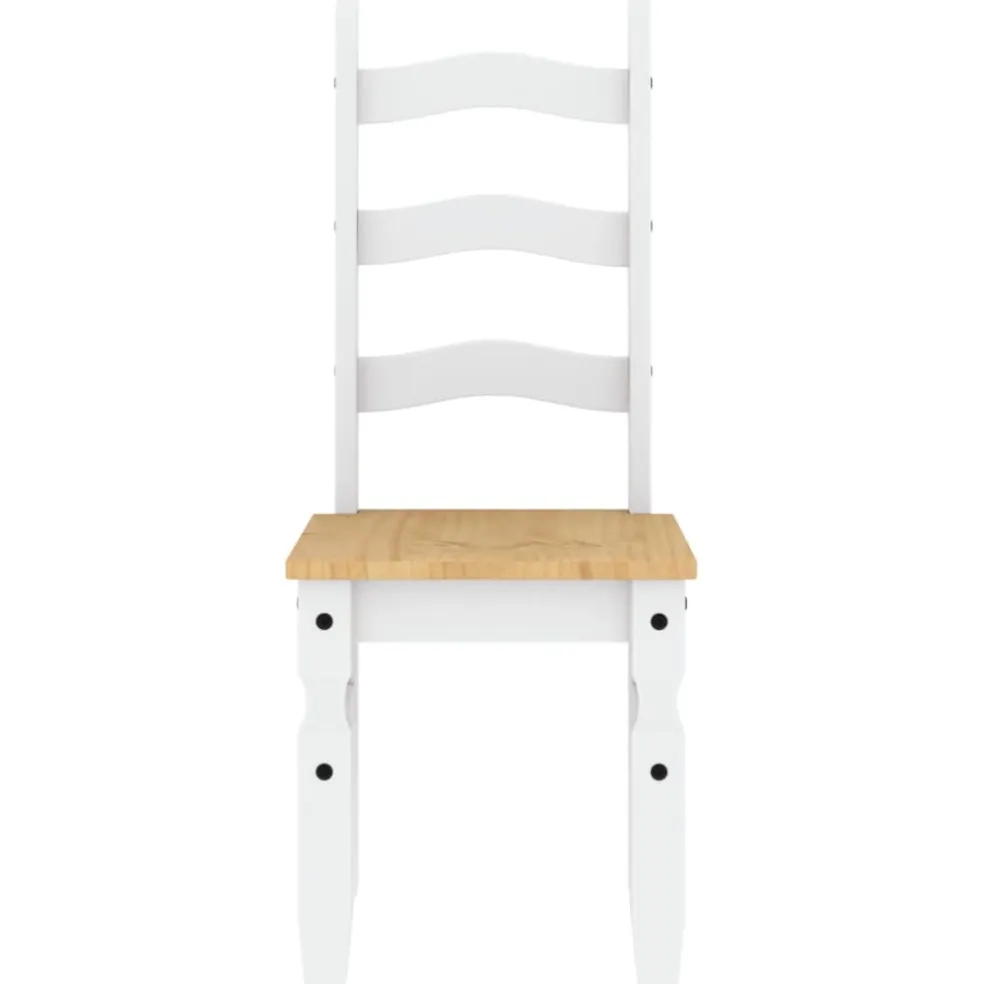 vidaXL Eetkamerstoelen 2 st Corona 42x47x107 cm grenenhout wit