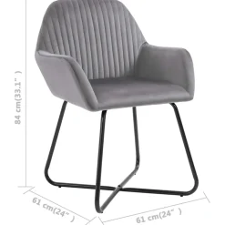 vidaXL Eetkamerstoelen 2 st fluweel grijs