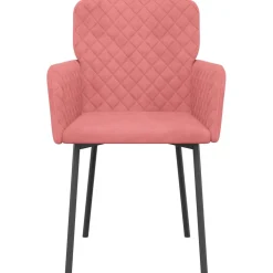 vidaXL Eetkamerstoelen 2 st fluweel roze