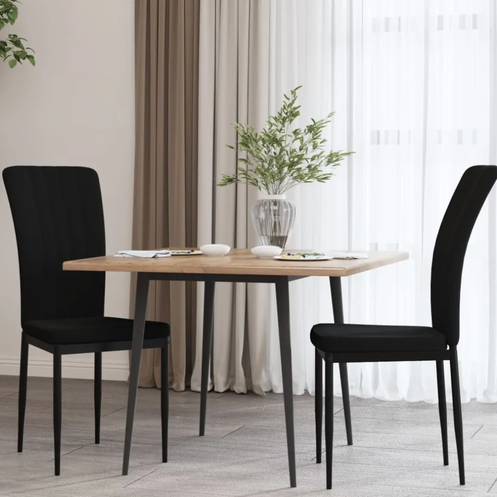 vidaXL Eetkamerstoelen 2 st fluweel zwart