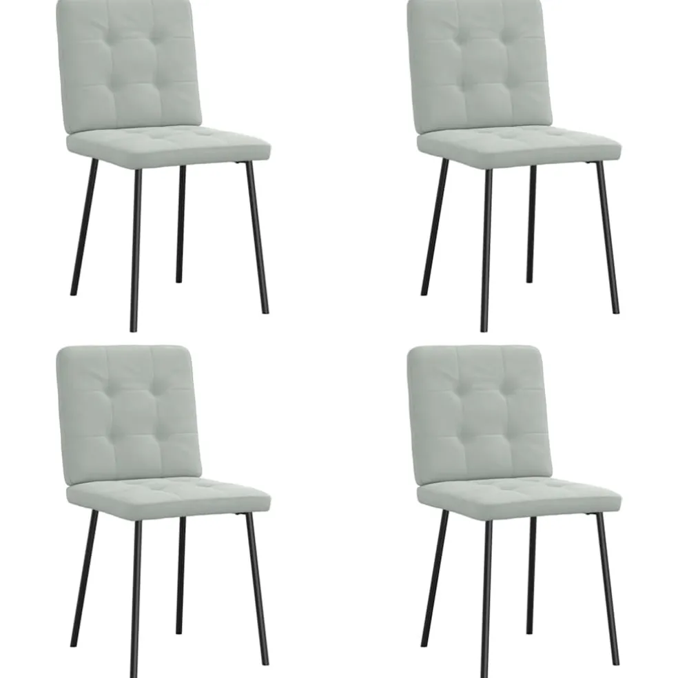 vidaXL Eetkamerstoelen 4 st fluweel lichtgrijs