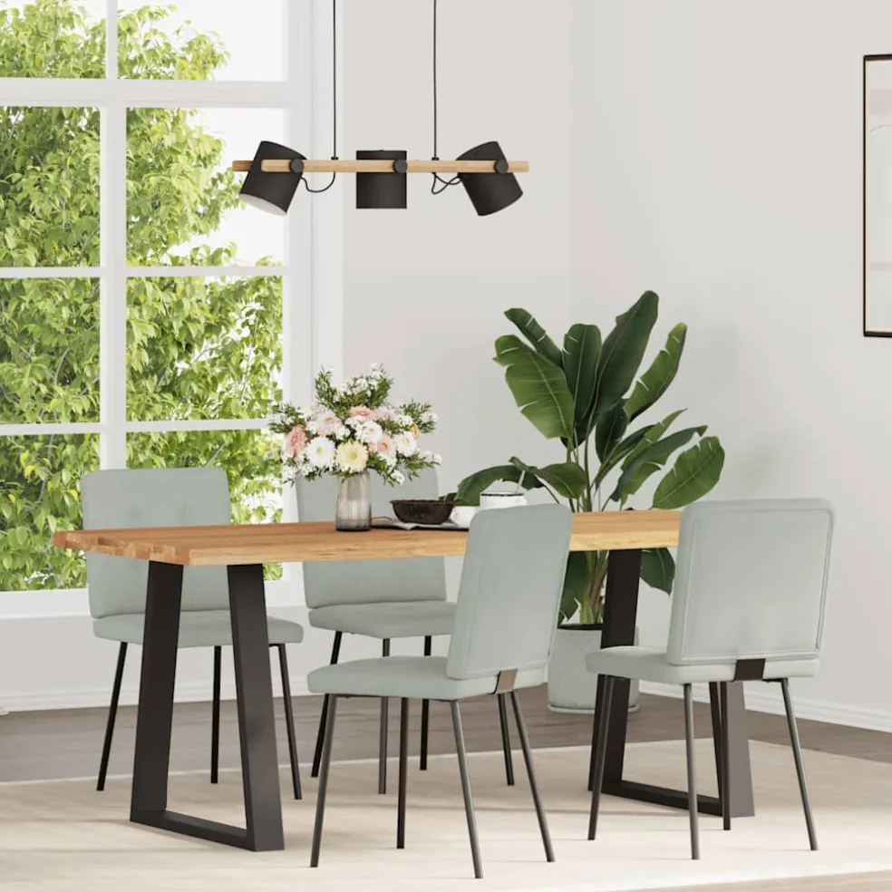 vidaXL Eetkamerstoelen 4 st fluweel lichtgrijs
