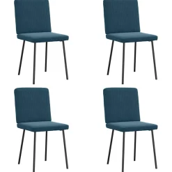 vidaXL Eetkamerstoelen 4 st fluweel blauw