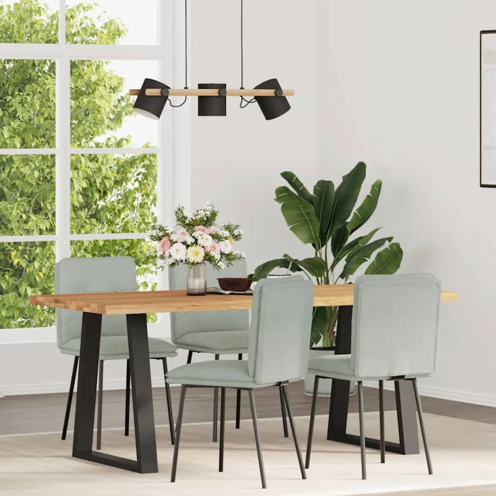 vidaXL Eetkamerstoelen 4 st fluweel lichtgrijs