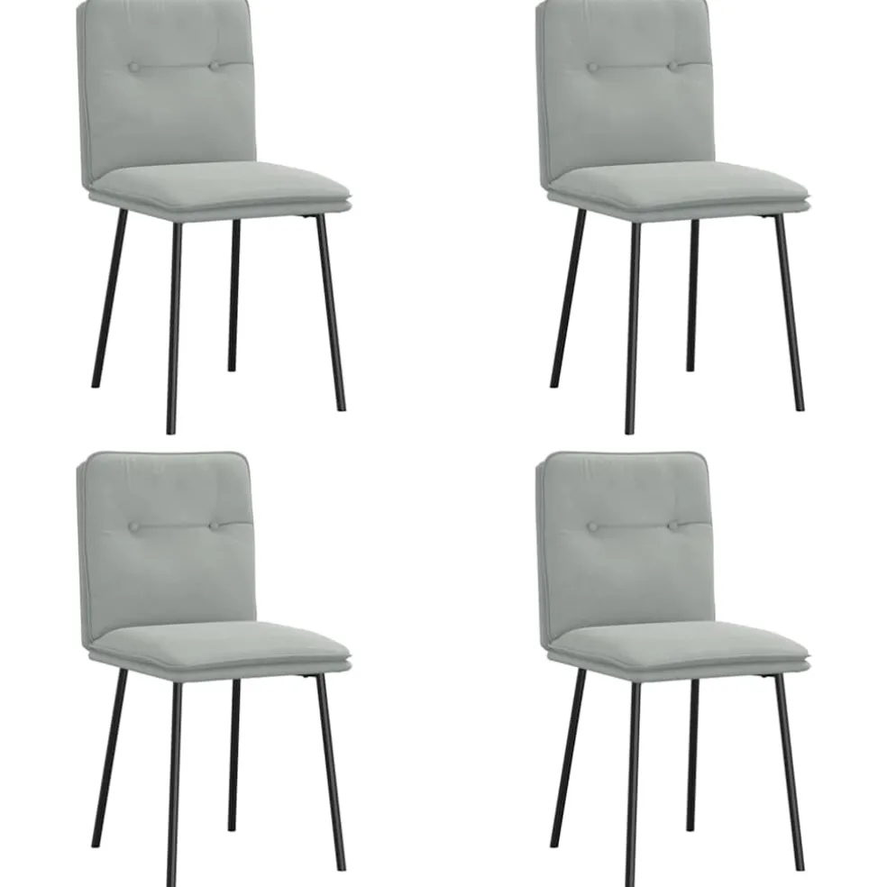 vidaXL Eetkamerstoelen 4 st fluweel lichtgrijs
