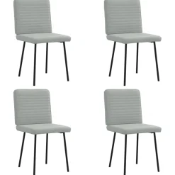 vidaXL Eetkamerstoelen 4 st fluweel lichtgrijs