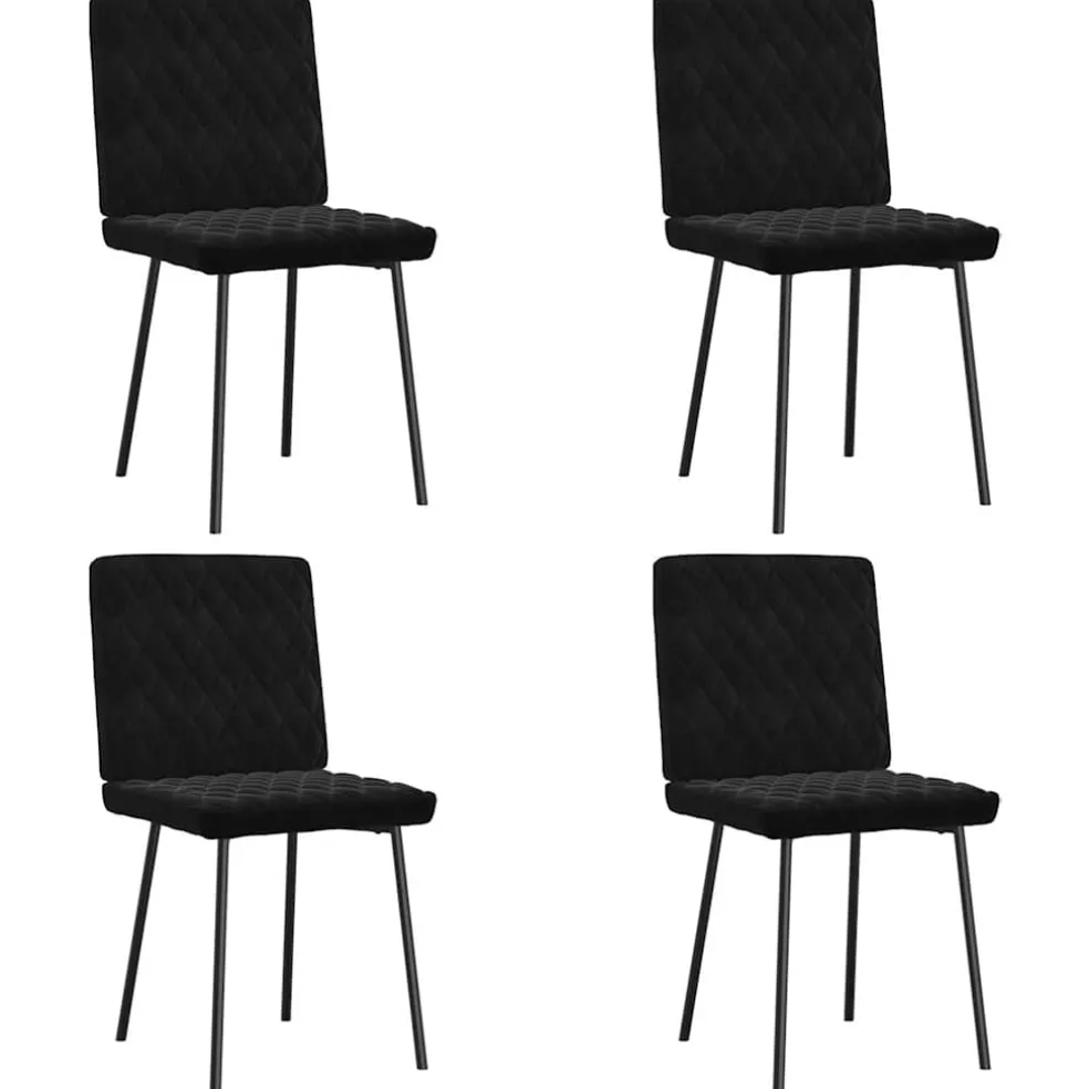 vidaXL Eetkamerstoelen 4 st fluweel zwart