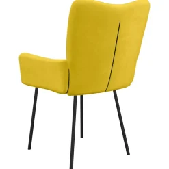 vidaXL Eetkamerstoelen 2 st fluweel geel