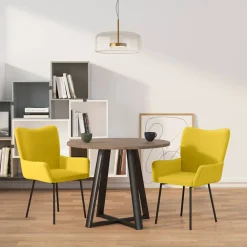 vidaXL Eetkamerstoelen 2 st fluweel geel