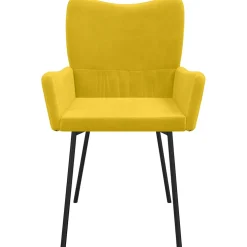 vidaXL Eetkamerstoelen 2 st fluweel geel