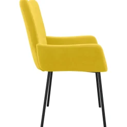 vidaXL Eetkamerstoelen 2 st fluweel geel