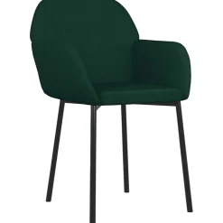 vidaXL Eetkamerstoelen 2 st fluweel donkergroen