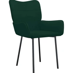 vidaXL Eetkamerstoelen 2 st fluweel donkergroen