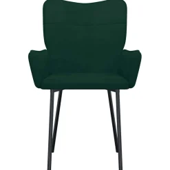vidaXL Eetkamerstoelen 2 st fluweel donkergroen
