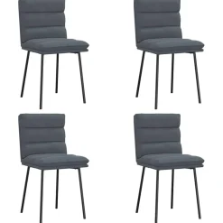 vidaXL Eetkamerstoelen 4 st fluweel donkergrijs