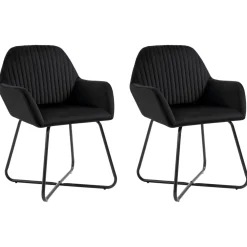 vidaXL Eetkamerstoelen 2 st fluweel zwart