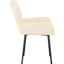 vidaXL Eetkamerstoelen 2 st fluweel crèmekleurig