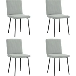 vidaXL Eetkamerstoelen 4 st fluweel lichtgrijs