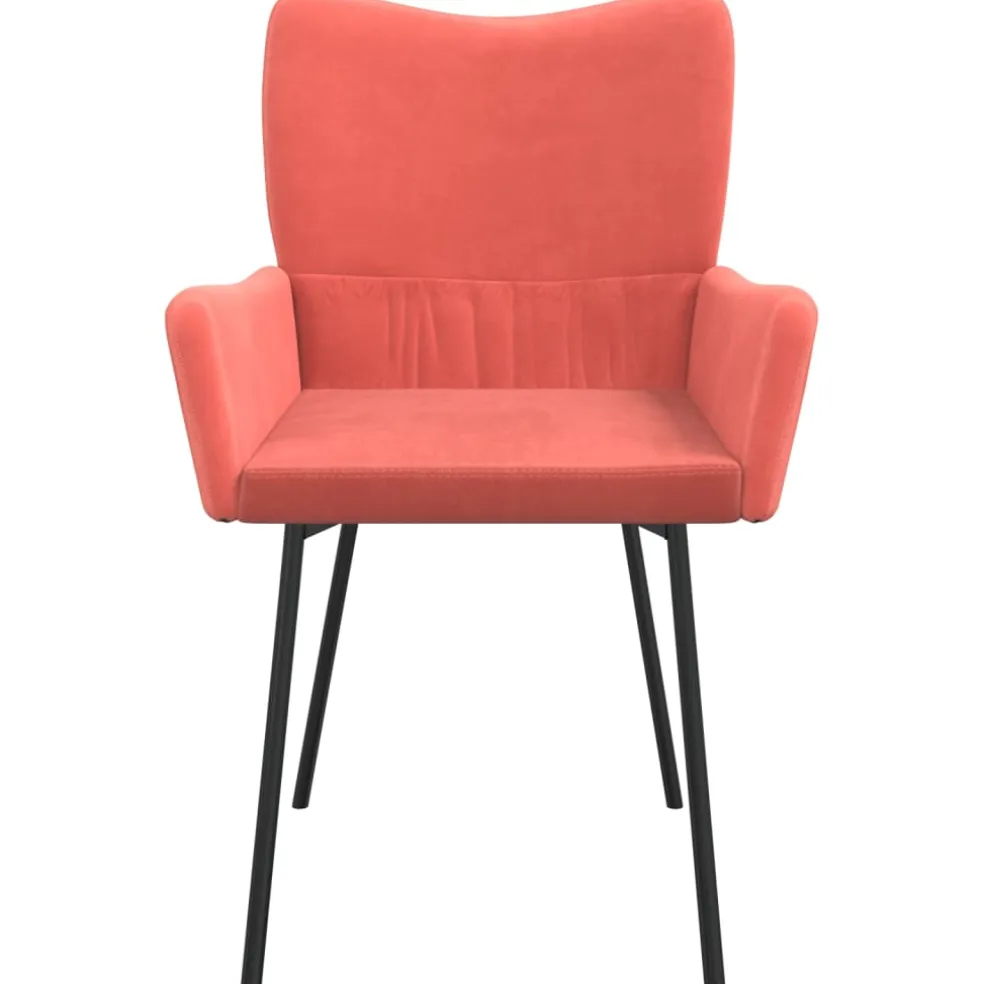vidaXL Eetkamerstoelen 2 st fluweel roze
