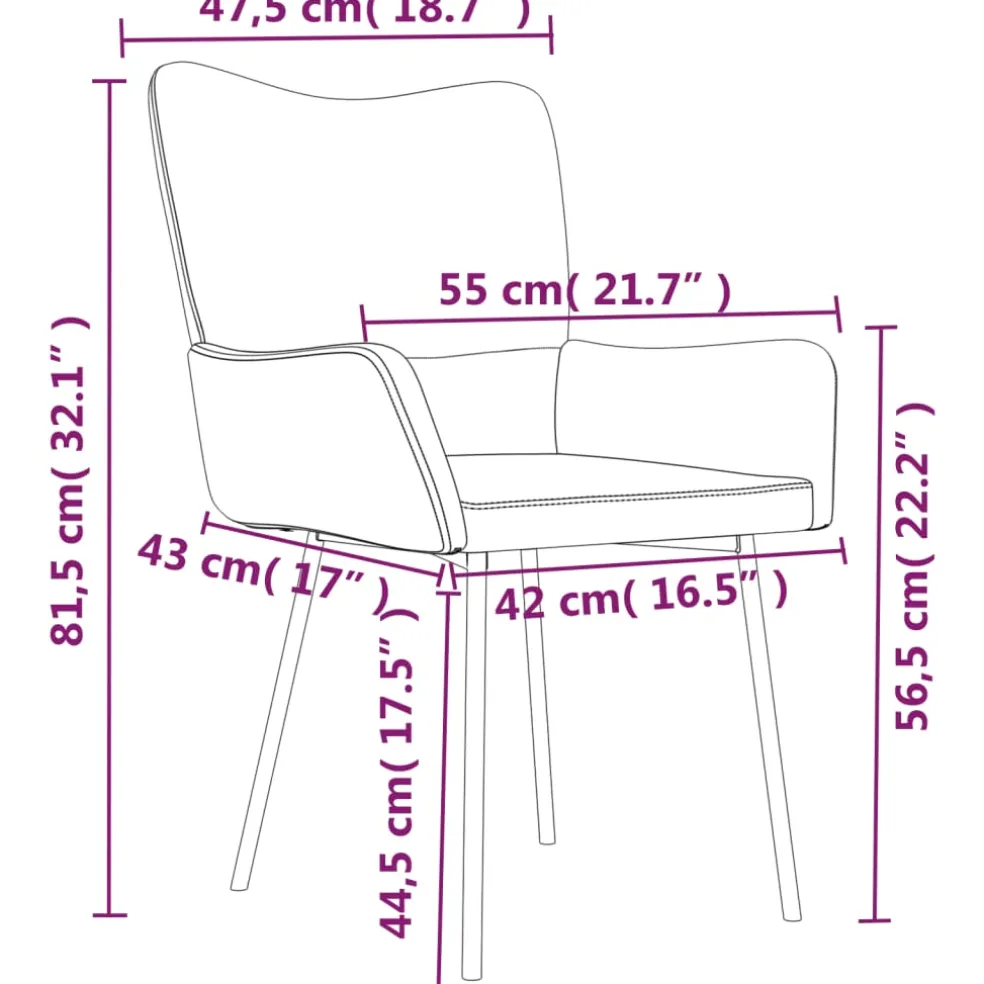 vidaXL Eetkamerstoelen 2 st fluweel roze