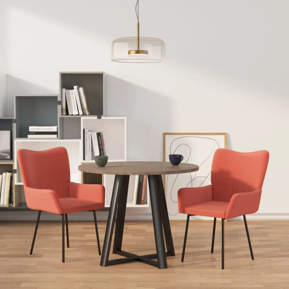 vidaXL Eetkamerstoelen 2 st fluweel roze