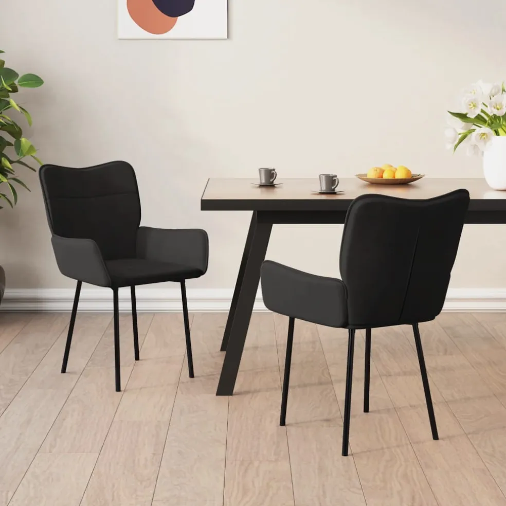 vidaXL Eetkamerstoelen 2 st fluweel zwart