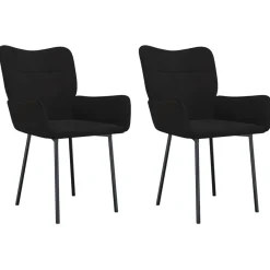 vidaXL Eetkamerstoelen 2 st fluweel zwart