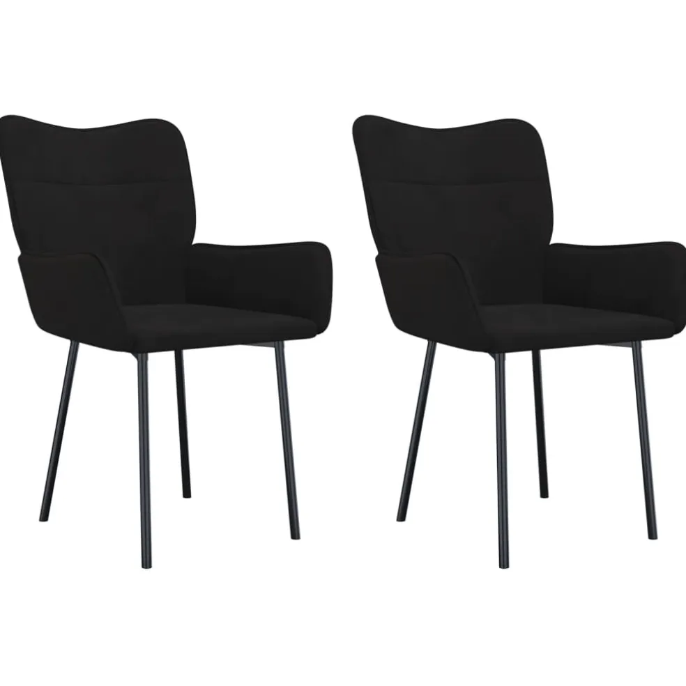 vidaXL Eetkamerstoelen 2 st fluweel zwart
