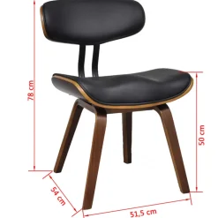 vidaXL Eetkamerstoelen 2 st gebogen hout en kunstleer