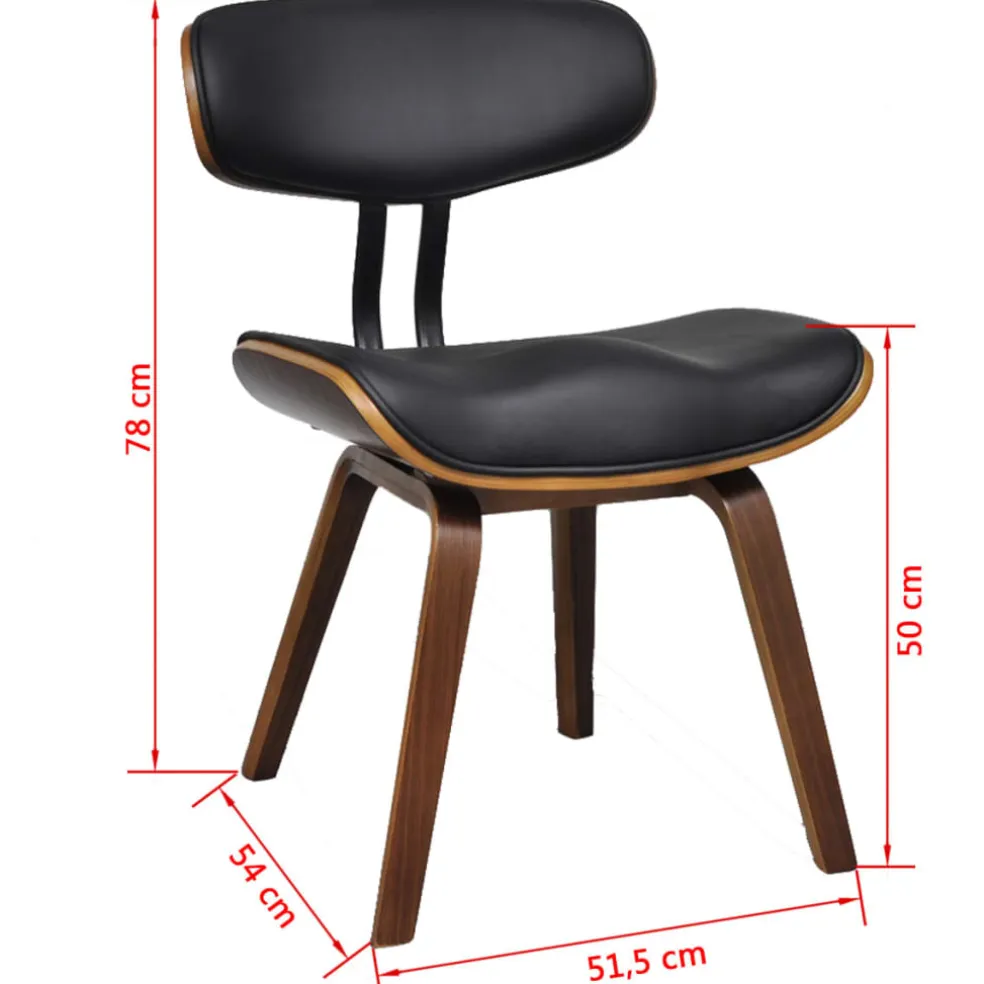 vidaXL Eetkamerstoelen 2 st gebogen hout en kunstleer