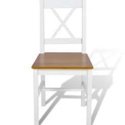 vidaXL Eetkamerstoelen 2 st grenenhout wit