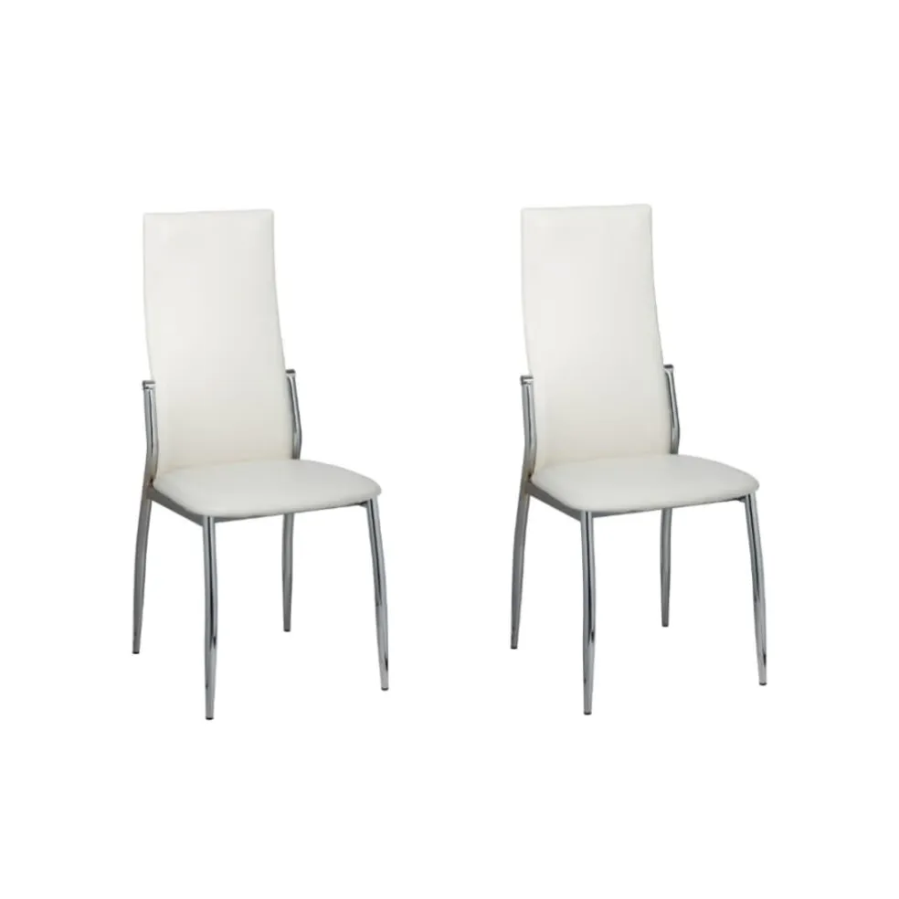 vidaXL Eetkamerstoelen 2 st kunstleer wit