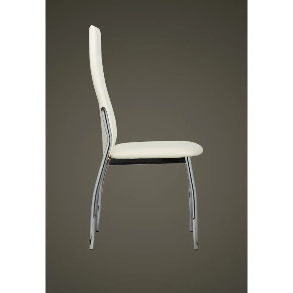 vidaXL Eetkamerstoelen 2 st kunstleer wit