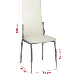 vidaXL Eetkamerstoelen 2 st kunstleer wit